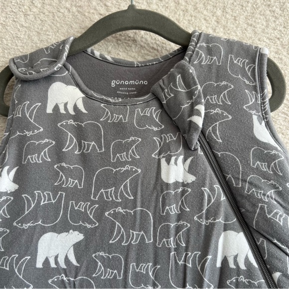 Gunamuna Baby Sleepsack Bamboo Wearable Blanket Gray Polar Bear Size 3-9 Months - Picture 4 of 10